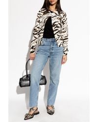 Ganni - Cardigan With Animal Motif - Lyst