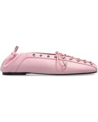 Ganni - Ballet Flats With Decorative Lacing - Lyst
