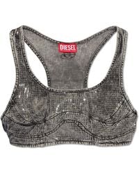 DIESEL - 'De-Toppy-S' Denim Crop Top - Lyst