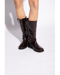 Munthe - 'motor' Leather Heeled Boots, - Lyst