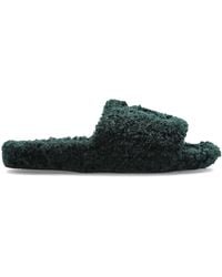 Balenciaga - Faux Fur Slide Sandals - Lyst