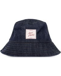 Ami Paris - Denim Bucket Hat With Logo - Lyst