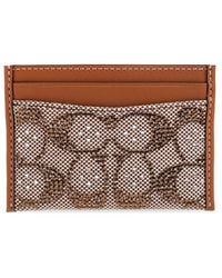 COACH - Card Case With Shimmering Crystals - Lyst