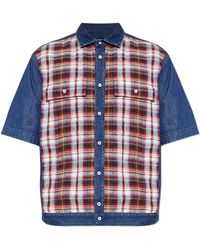 DSquared² - Denim Shirt With Plaid Pattern - Lyst