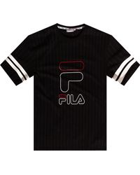Fila Cotton Logo Collar T-shirt in White for Men - Lyst
