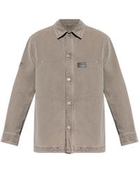 Ferragamo - Denim Shirt With Logo Patch - Lyst