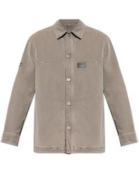 Ferragamo - Denim Shirt With Logo Patch - Lyst