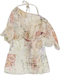McQueen - Silk Top With Floral Motif - Lyst