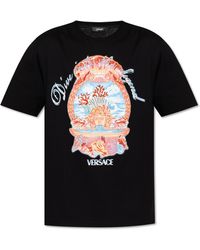 Versace - T-Shirt With Colorful Print - Lyst