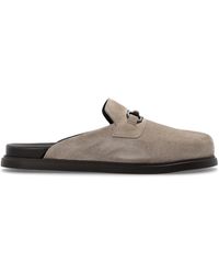 Ferragamo - Suede Slides 'Santiago' - Lyst