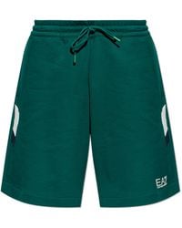 EA7 - Sweat Shorts With Printed Logo - Lyst