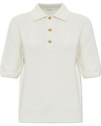 Balmain - Wool Polo Shirt With Short Sleeves - Lyst