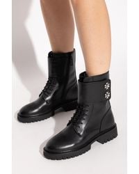 Tory Burch - Leather Ankle Boots 'Turnlock' - Lyst