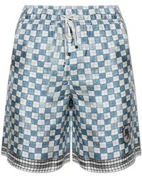 Amiri - 'Ma Checkered' Silk Shorts - Lyst
