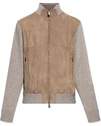 Paul & Shark - Suede Jacket With Wool Inserts - Lyst