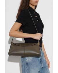 Balmain - '64-83 Medium' Leather Bag With Logo - Lyst