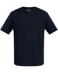Giorgio Armani - T-Shirt With A Raised Pattern - Lyst