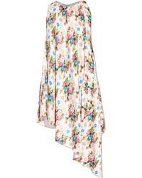 Loewe - Silk Dress With Asymmetric Hem - Lyst