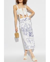 スカート Moschino Longuette skirt with Olivia print Moschino Longuette Skirt With Olivia Print In White | ModeSens