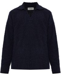 Laneus - Wool Polo Shirt With Collar - Lyst