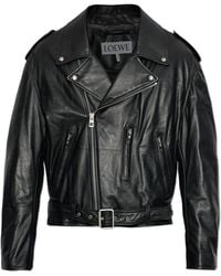 Loewe - Leather Insulated Jacket - Lyst