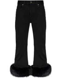 Balenciaga - Jeans With Faux Fur - Lyst