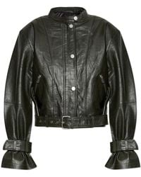 Gestuz - Leather Jacket 'Gzelena' - Lyst