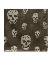 McQueen - Silk Scarf With Iconic Skull Motif - Lyst