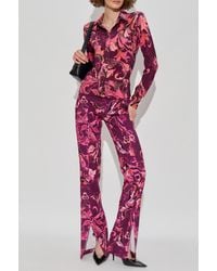 Versace Jeans Couture - Flared Trousers With A Slit - Lyst