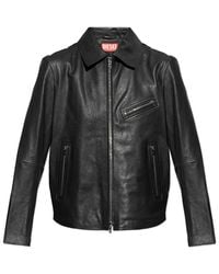 DIESEL - Leather Jacket 'L-Korn-Wrd' - Lyst