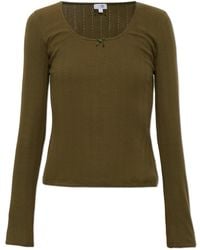 MM6 by Maison Margiela - Long-Sleeved Lingerie Top - Lyst