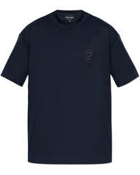 Giorgio Armani - T-Shirt With Embroidered Logo - Lyst