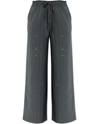 Self-Portrait - Trousers With Shimmering Sequins - Lyst