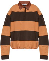 Acne Studios - Polo With A Leather Collar - Lyst