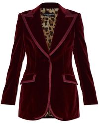 Dolce & Gabbana - Velvet Blazer With A Single Vent - Lyst