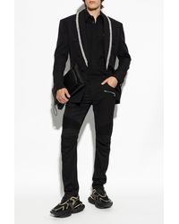 Balmain - Slim-Fit Stitched Wool Pants - Lyst