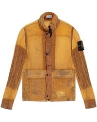 Stone Island - Transparent Jacket With Logo Patch - Lyst