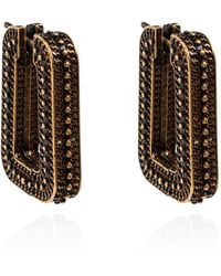 Versace - Brass Earrings With Logo - Lyst
