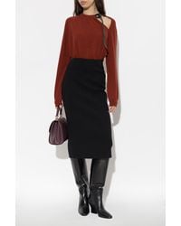 Ferragamo - Sweater With A Leather Appliqué - Lyst