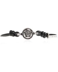 Versace - Leather Bracelet With Medusa Head - Lyst
