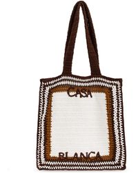 CASABLANCA - Crocheted Bag With Logo - Lyst