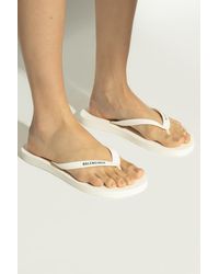 Balenciaga - Rubber Flip-Flops With Logo - Lyst