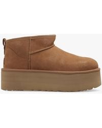 UGG - Classic Ultra Mini Platform Suede Classic Boots - Lyst