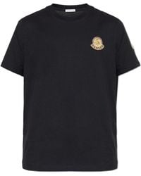 Moncler - T-Shirt With Logo Patch - Lyst