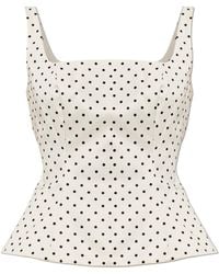 ROTATE BIRGER CHRISTENSEN - Satin Polka Dot Top - Lyst