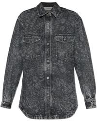 Golden Goose - Denim Shirt With Floral Motif - Lyst