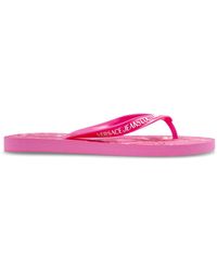 Versace Jeans Couture - Rubber Flip-Flops With Logo - Lyst