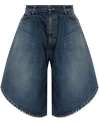 Balenciaga - Denim Shorts With 'Vintage' Effect - Lyst