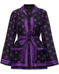 Dolce & Gabbana - Silk Shirt With Belt - Lyst