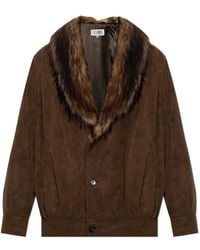 MM6 by Maison Margiela - Jacket With Faux Fur Collar - Lyst